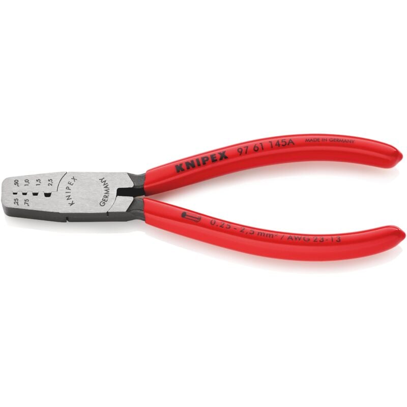 foto del prodotto 97 61 145 a sb pinza per serrare terminali a bussola rivestiti in resina sintetica 145 mm confezione self service blister 