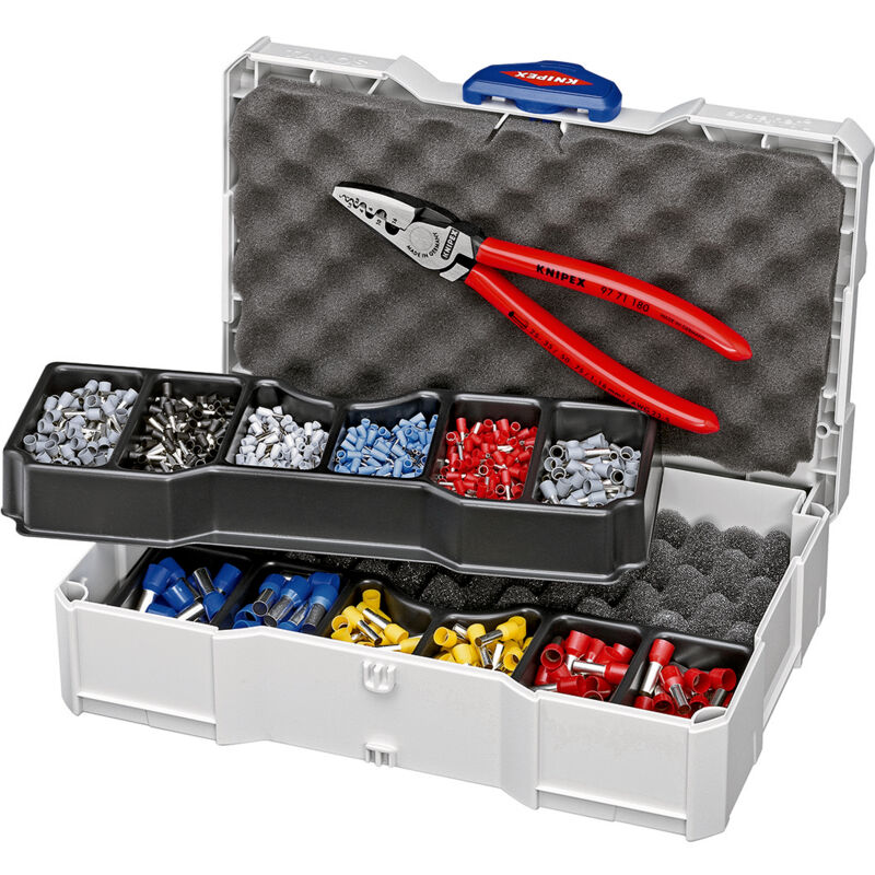 foto del prodotto 97 90 06 pinza crimpatrice boccola 0.25 fino a 16 mm incl. assortimento di capicorda e valigetta knipex