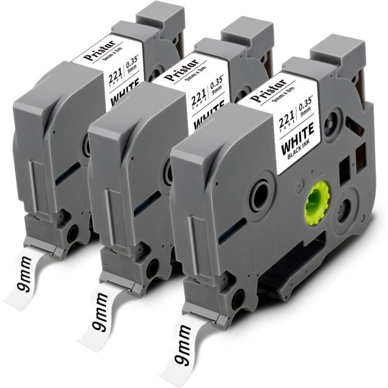 foto del prodotto 9mm compatibile per brother tze 221 tze221 tz 221 tze 9mm nero su bianco laminato per brother pt h100lb h107b e110 h200 h110 1250 p300bt h101c d200