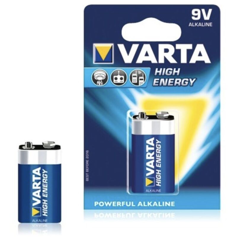 foto del prodotto 9v 6lr61 batteria alcalina long life varta