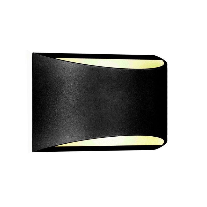 foto del prodotto 9w led lampada da parete with bridgelux chip corpo nero 4000k ip54 luce naturale