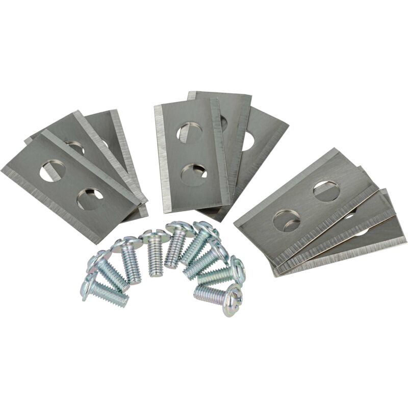 foto del prodotto 9x lama di ricambio compatibile con kress mission kr133e, kr172, kr136e, kr121e, kr123e, kr122e tagliaerba - argento, in acciaio - vhbw