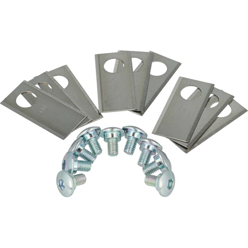 foto del prodotto 9x lama di ricambio compatibile con worx landroid m800 wg790e.1, m wg143e tagliaerba - argento, in acciaio inox - vhbw