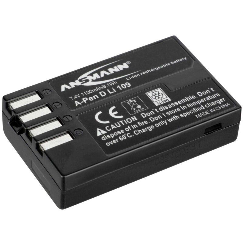 foto del prodotto a pen d li 109 batteria li ion 1100 mah per pentax k 30, k 70, kp, k r, k s1, k s2 ansmann