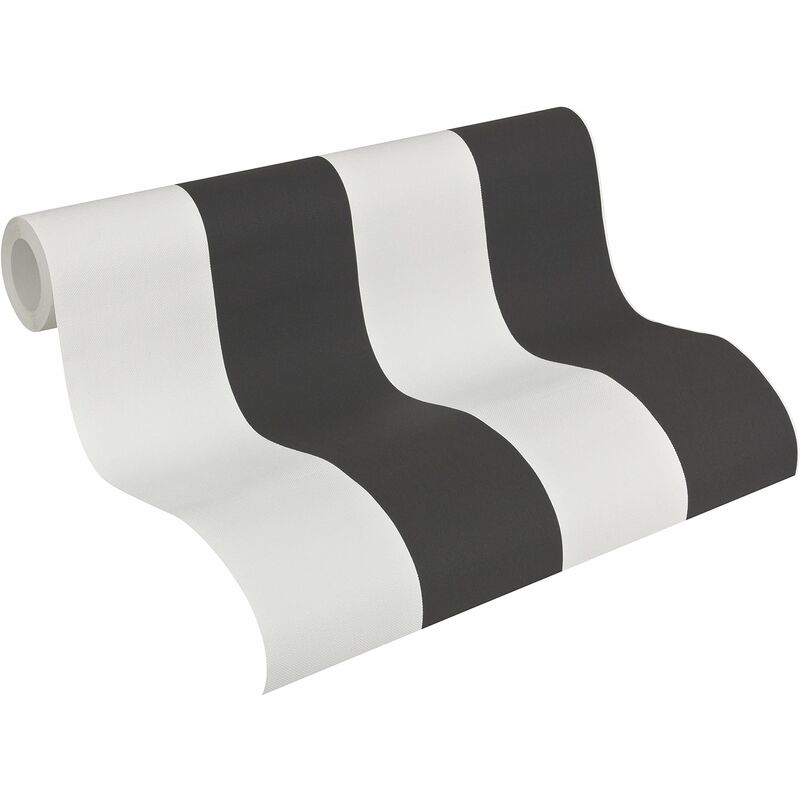 foto del prodotto a.s.creations a.s. cr ation carta da parati in tessuto non tessuto carta parati a righe in nero e bianco carta parati per diverse stanze