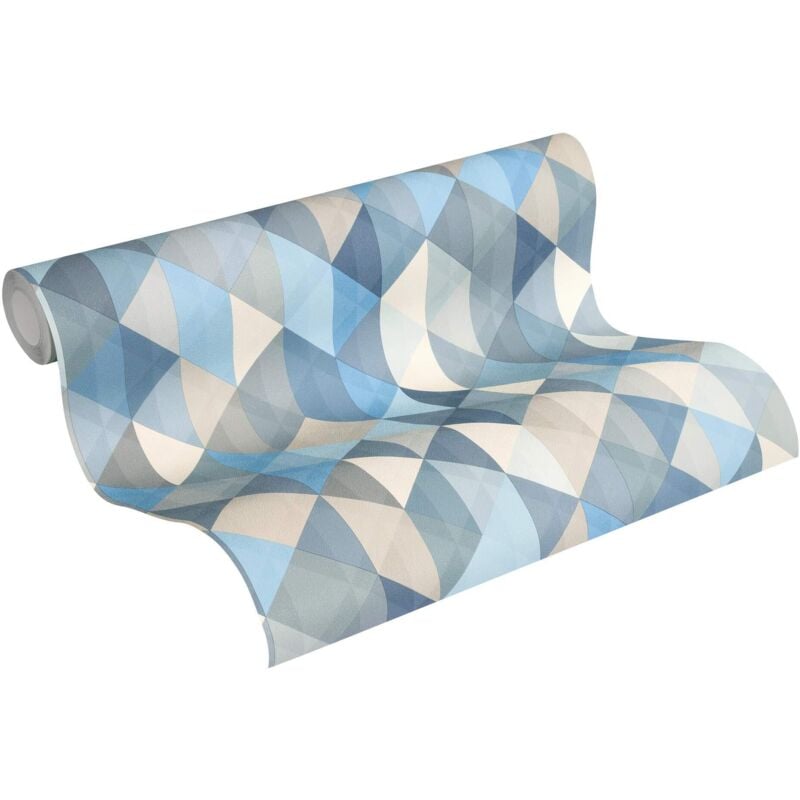 foto del prodotto a.s.creations a.s. cr ation carta da parati in tessuto non tessuto scandinavian 2, 10,05 m x 0,53 m, blu, marrone, grigio, made in germany 367863