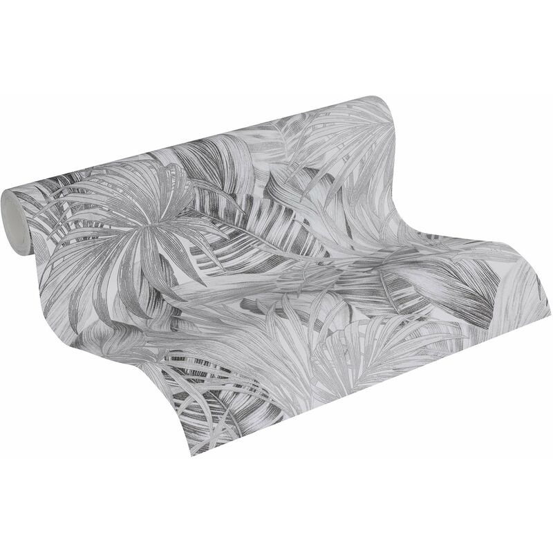 foto del prodotto a.s.creations a.s. cr ation carta da parati jungle greenery carta da parati tessuto non tessuto 10.05 m x 0.53 m nero bianco grigio prodotto in
