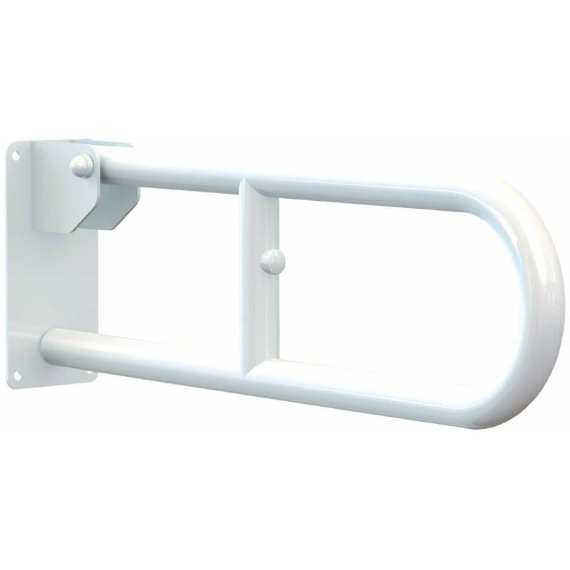 foto del prodotto a10690ac008 maniglione serie care ribaltabile in acciaio laccato, bianco aquasanit