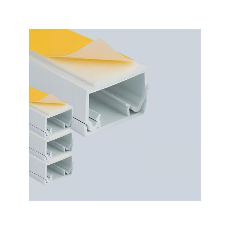 foto del prodotto a2zworld 2 metri canaline passacavi adesiva 10x10mm bianco con coperchio a scatto made in italy