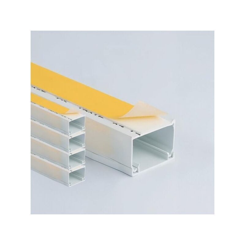 foto del prodotto a2zworld 2 metri canaline passacavi adesiva 20x10mm bianco con coperchio a scatto made in italy