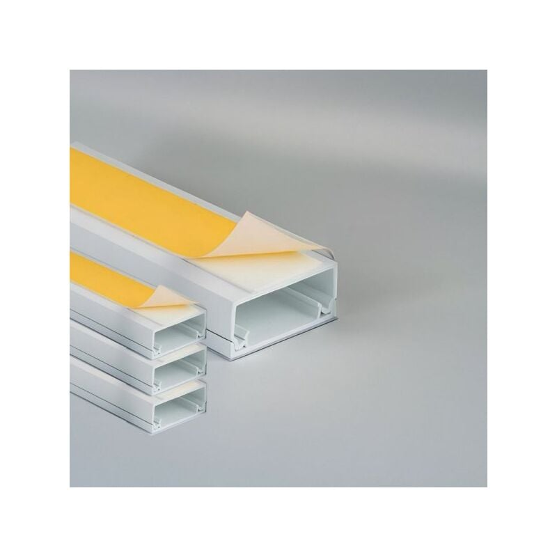 foto del prodotto a2zworld - 2 metri canaline passacavi adesive 15x10mm bianche con coperchio a scatto