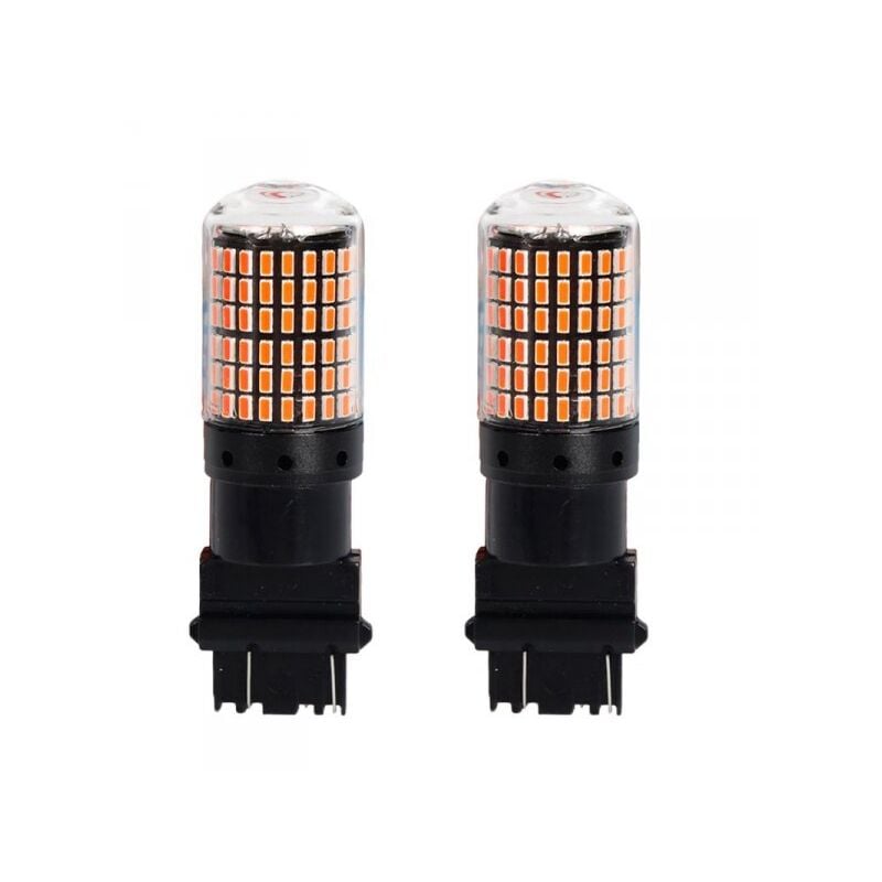 foto del prodotto a2zworld 2 pezzi 3157 t25 p27 w 65mm lampade led auto camion 12v 24v canbus 144 smd 3014 300lm 10w 3w rosso