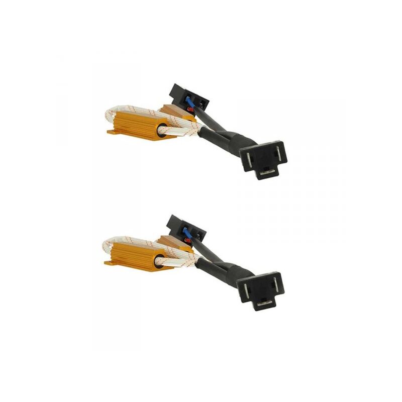 foto del prodotto a2zworld 2 pezzi filtro portalampada resistenza per lampada led h4 no errore warning canceller con doppia resistenza 50w 5 ohm