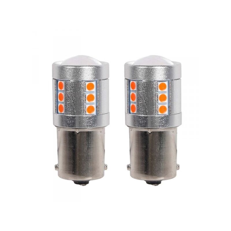 foto del prodotto a2zworld 2 pezzi lampada led bau15s s25 py21w 21 smd 3030 12v 24v 300lm 3.5w rosso piedi storti h41mm