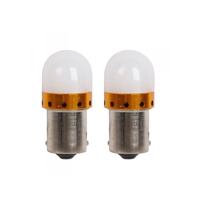 foto del prodotto a2zworld 2 pezzi lampada led bau15s s25 py21w 9 smd 3030 12v 24v 300lm 3.5w bianca fredda piedi storti h41mm 360 gradi