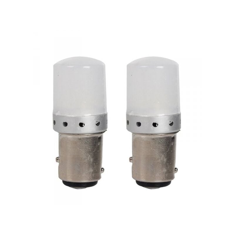 foto del prodotto a2zworld 2 pezzi lampada led bay15d s25 p21 5w 9 smd 3030 12v 24v 300lm 1w 3.5w doppio filamento bianco freddo piedi sfalsati 45mm