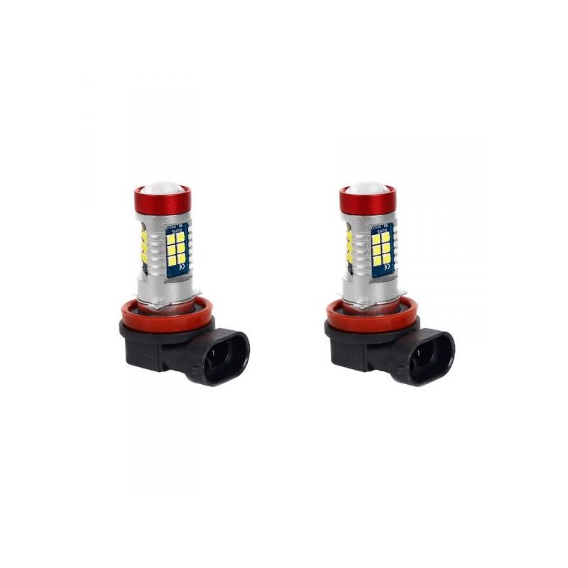 foto del prodotto a2zworld 2 pezzi lampada led h8 12v 24v 15 smd 3030 400lm 8w bianco freddo per fendinebbia 57mm