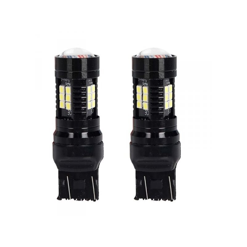 foto del prodotto a2zworld 2 pezzi led t20 7443 w21 5w canbus lampada auto camion 12v 24v 21 smd 3030 5w 1.5w 300lm doppio filamento bianco 65mm