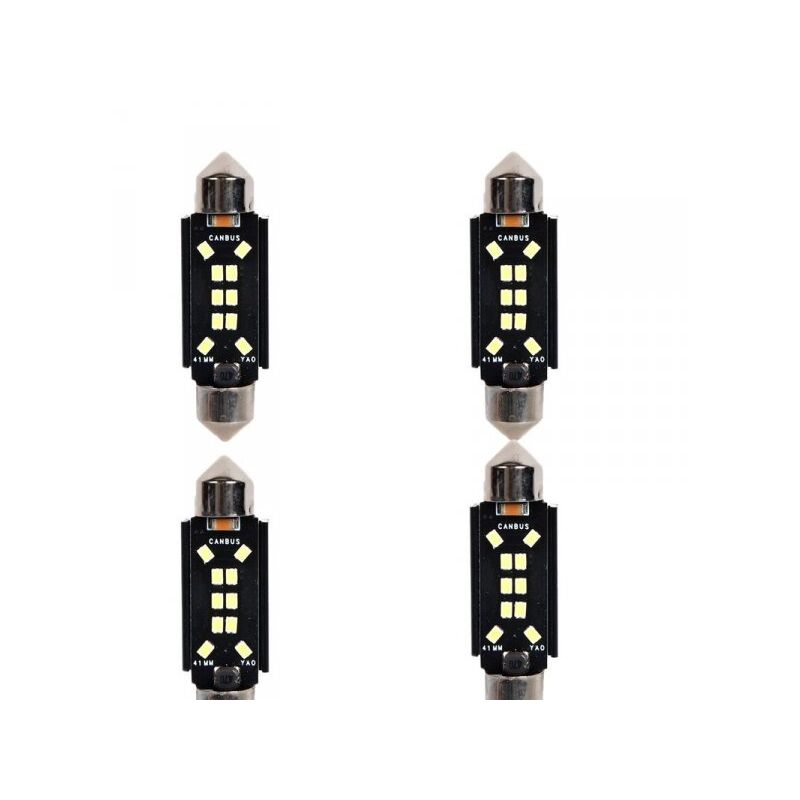 foto del prodotto a2zworld 4 pezzi lampada led siluro 41mm canbus t11 sv8.5 c5w c10w 10 smd 2016 12v 24v 2.5w 380lm bianco 6500k per auto e camion