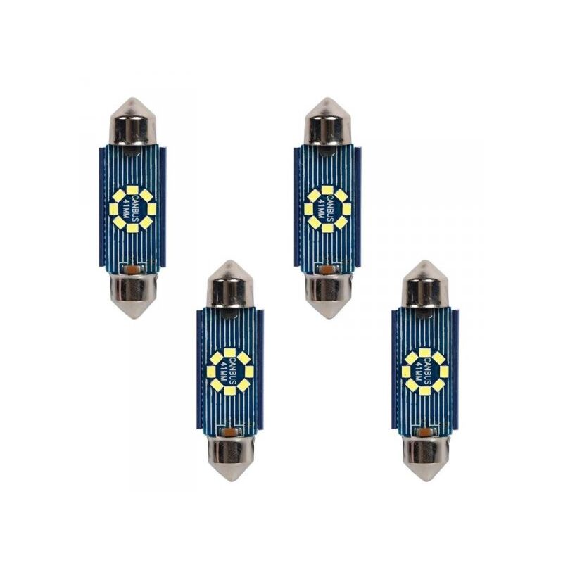 foto del prodotto a2zworld 4 pezzi lampada led siluro 41mm canbus t11 sv8.5 c5w c10w 8 smd 2016 12v 24v 2.5w 120lm bianco 6500k per auto e camion