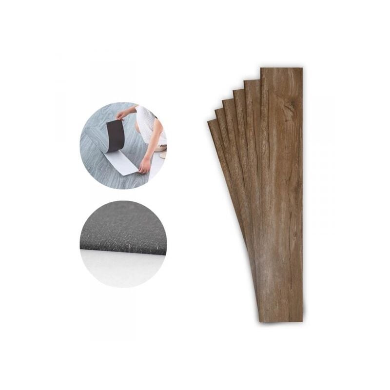 foto del prodotto a2zworld 6 piastrelle adesive pavimento in pvc adesivo 914x152mm effetto legno parquet