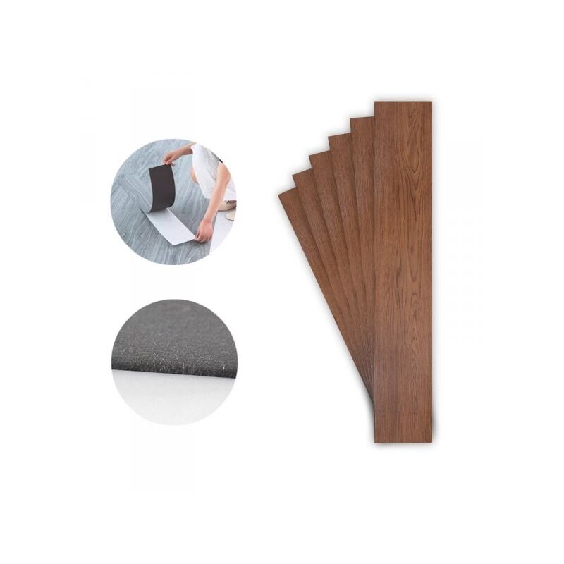foto del prodotto a2zworld 6 piastrelle adesive pavimento in pvc adesivo 914x152mm effetto legno parquet