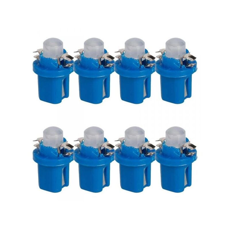 foto del prodotto a2zworld 8 pezzi lampada led t5 b8.5d 1 cob 12v 0.6w 40lm luce blu 18mm luci cruscotti e strumentazioni b8,5d