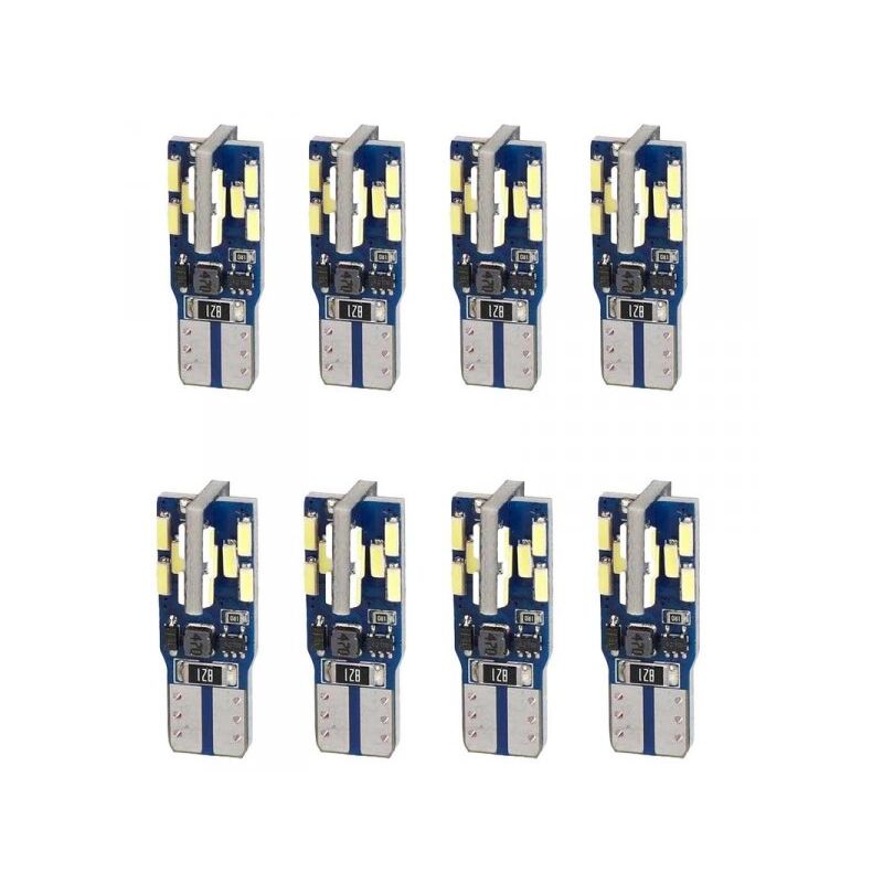 foto del prodotto a2zworld 8pcs lampada led t10 w5w 194 168 24 smd 4014 luce auto camion 12v 24v canbus 1.5w 100lm 25mm bianco freddo 6500k