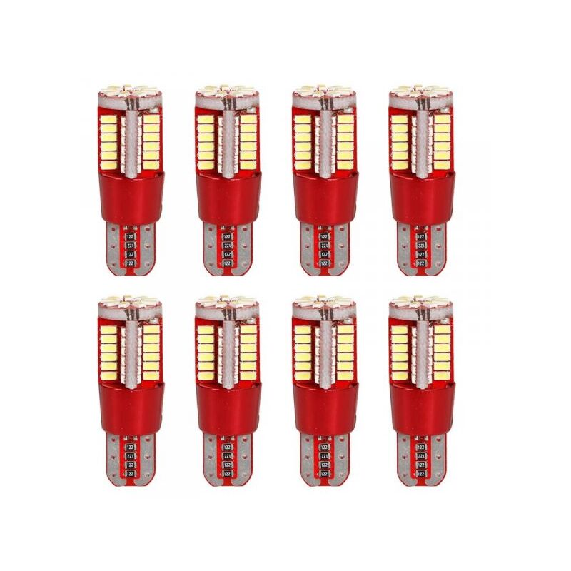 foto del prodotto a2zworld 8pcs lampada led t10 w5w 194 168 57 smd 3014 luce auto12v canbus 1.8w 300lm 35mm bianco freddo 6500k