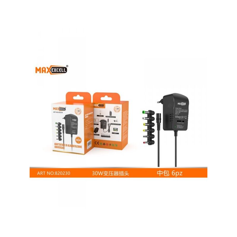 foto del prodotto a2zworld adattatore di alimentazione dc universale output regolabile da 3v a 12v, 30w, max 3a input ac 100v 240v con 6 adattatori inclusi