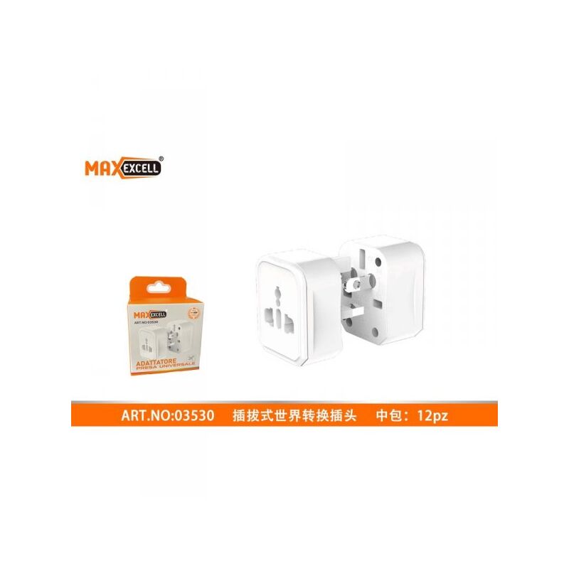 foto del prodotto a2zworld adattatore presa universale da viaggio, 250v 6a,protezione di sovracarico,spine adatto per pi di 180 paesi bianco