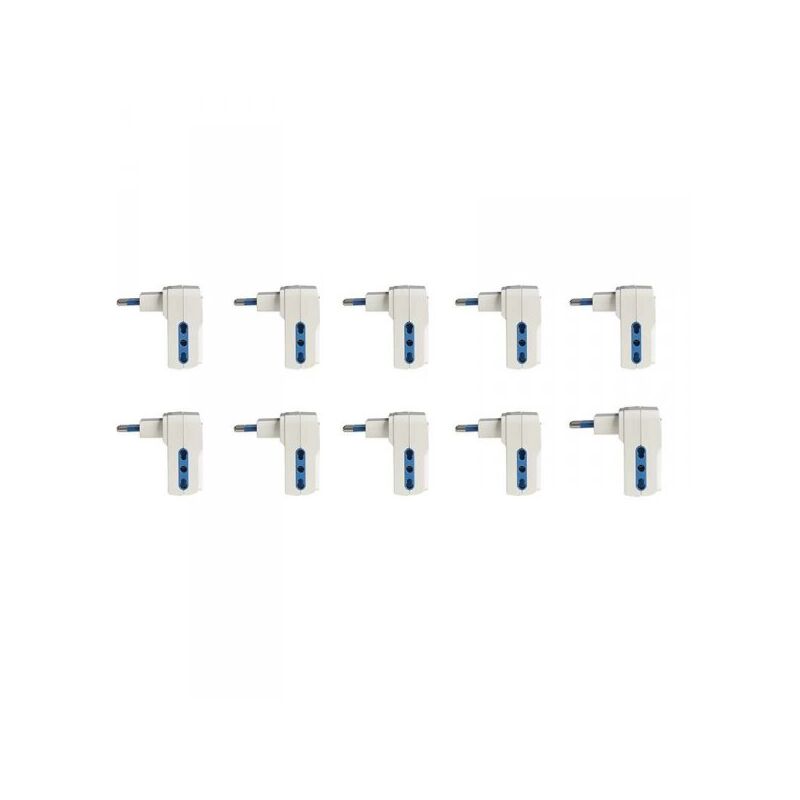foto del prodotto a2zworld adattatore triplo con interruttore spina 10a con 3 prese bipasso 10a 16a 250v max 1500w autoprotezione sovraccarico bianco