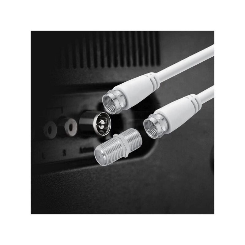 foto del prodotto a2zworld cavo sat coassiale connettore f su f con adattatore femmina femmina incluso cavo antenna tv da 1.8m
