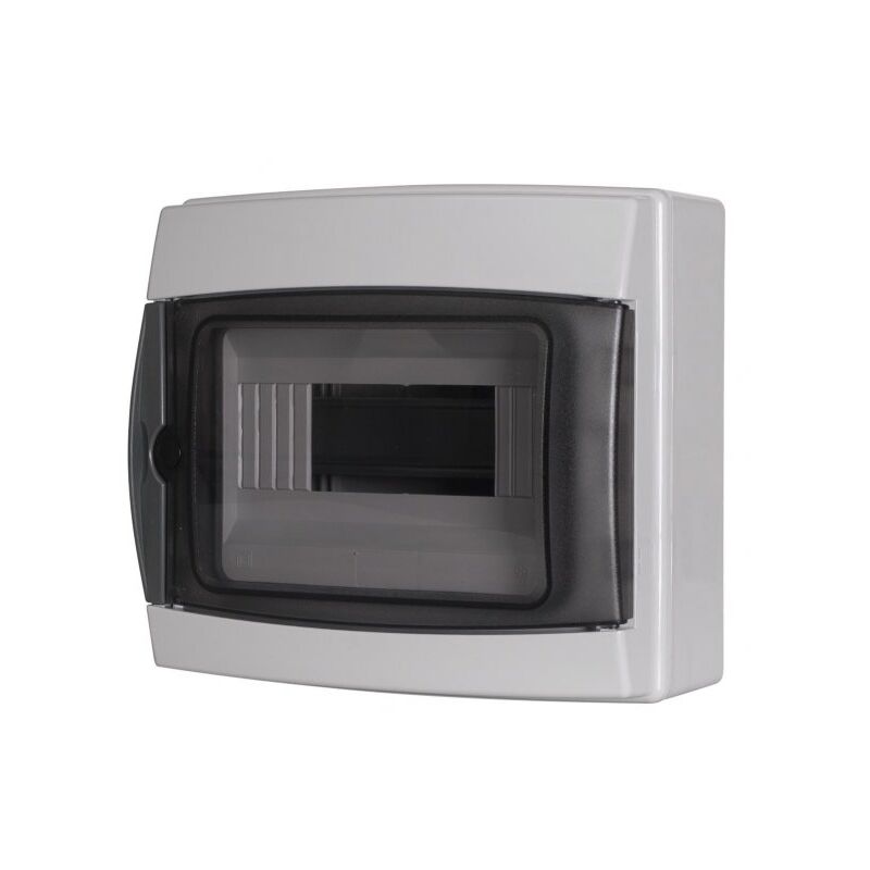 foto del prodotto a2zworld centralino da parete 8 moduli con portello fum , grigio ral 7035, 200x180x100 mm, ip65, ideale per installazioni elettriche interne ed
