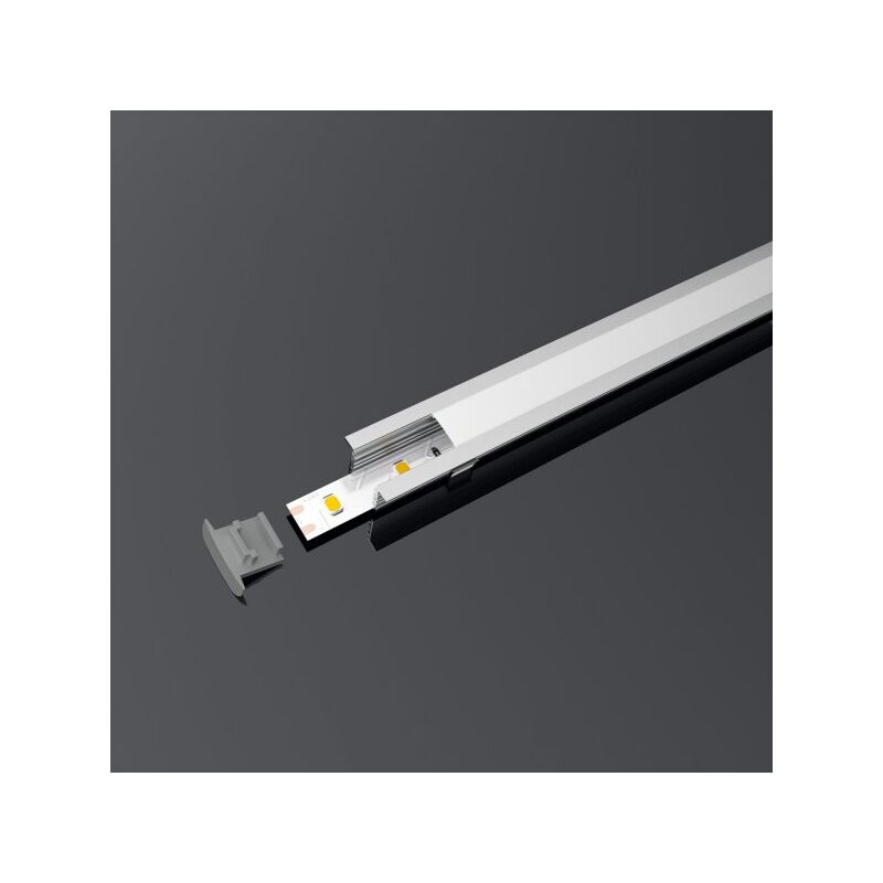 foto del prodotto a2zworld kit profilo alluminio completo da 2 metri per striscia led, alta da incasso, dimensione 2214.27mm, larghezza interna 10mm, 114g m, copertura
