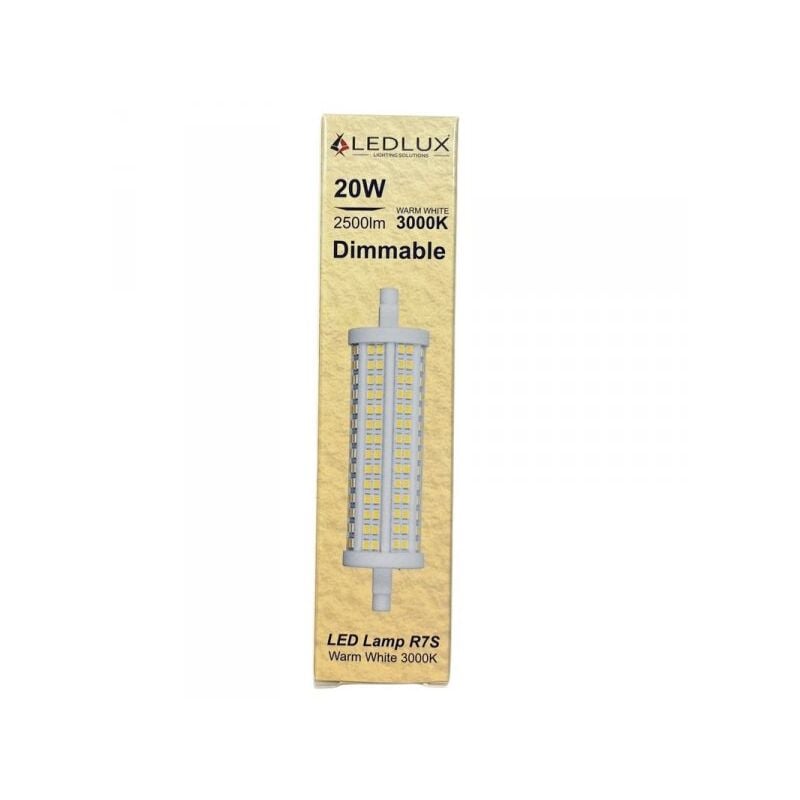 foto del prodotto a2zworld lampadina led r7s 118mm smd 220v 20w 140lm w bianco caldo 3000k 80 360 triac dimmer ip20 2800 lumen