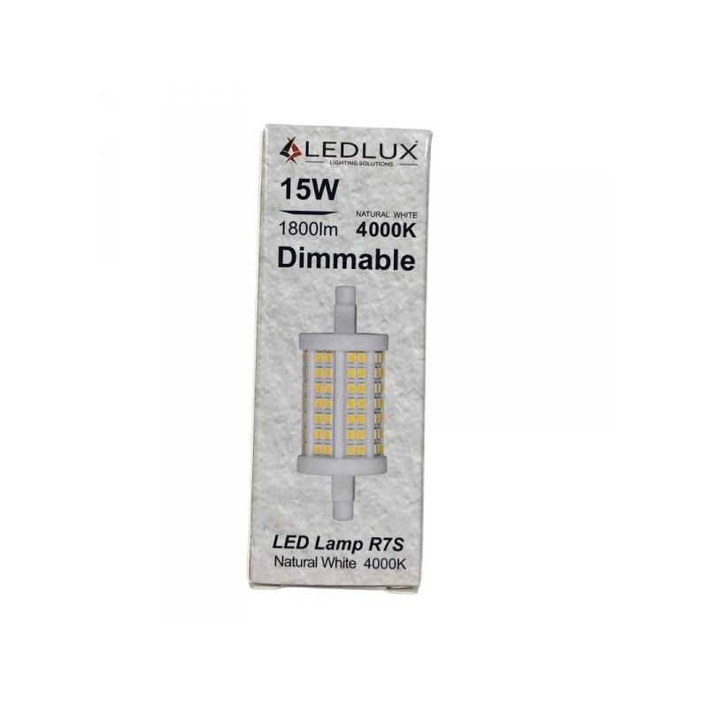 foto del prodotto a2zworld lampadina led r7s 78mm smd 220v 15w 140lm w bianco neutro 4000k 80 360 triac dimmer ip20 2100 lumen