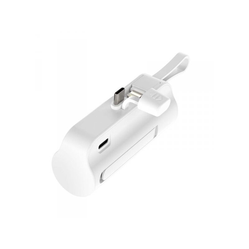 foto del prodotto a2zworld mini powerbank 5000mah usb c e lightning bianco