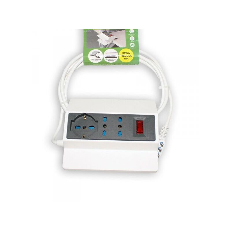 foto del prodotto a2zworld multipresa da tavolo con morsa spina 10a 2 prese bipasso 10 16a 1 presa schuko cavo 3x1mm lunga 2m interruttore incluso