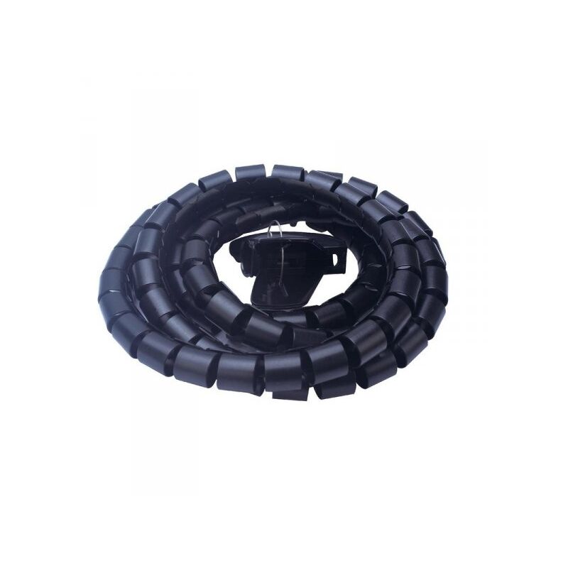 foto del prodotto a2zworld spirale avvolgi cavo flessibile guaina raccogli organizzer cavi fermaglio guidafilo incluso 1,8m d25mm nero