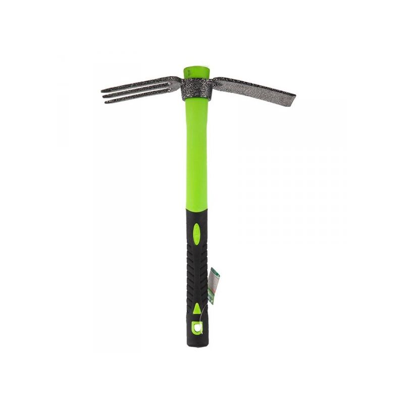 foto del prodotto a2zworld zappa 2 punte da giardino con rastrello tridente manico antiscivolo lunghezza 38.5cm x 26.5cm attrezzi da giardinaggio