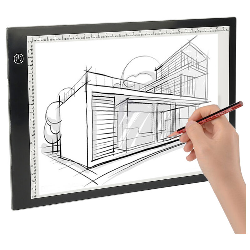 foto del prodotto a4 copy board tavoletta grafica portatile haloyo foglio da disegno ha condotto,35.5 x 23.5 x 0.4 cm,nero