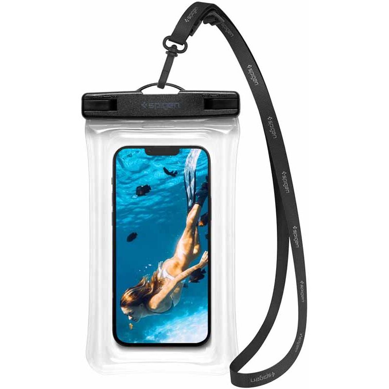 foto del prodotto a610 universal waterproof float case h lle f r smartphones bis 6,9 zoll transparent - spigen
