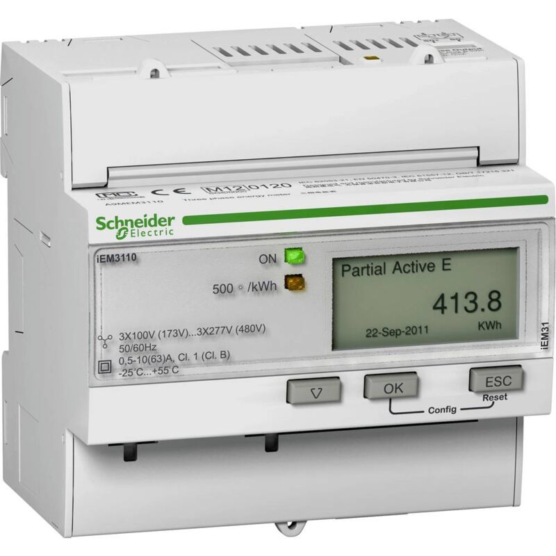 foto del prodotto a9mem3110 contatore e digitale 63 a approvazione mid s 1 pz. schneider electric