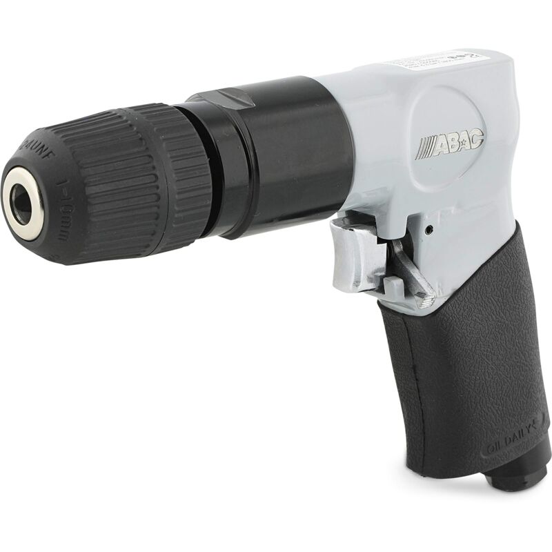 foto del prodotto abac trapano pneumatico g 190, trapano reversibile per compressore, incluse 10 punte trapano e kit punte cacciavite, impugnatura isolante in gomma,