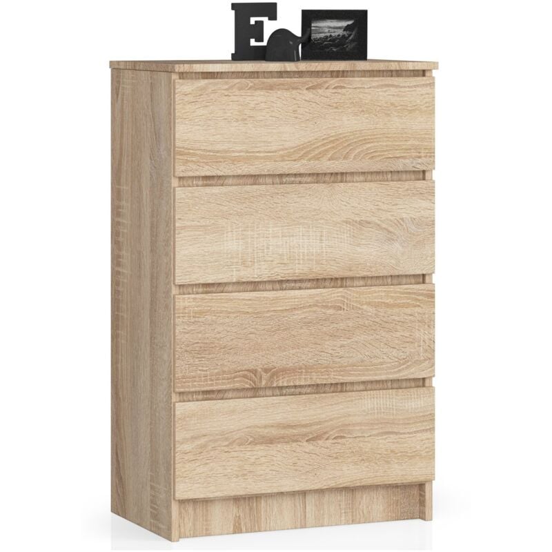 foto del prodotto abamihome cassettiera akord k60 cassettiera sonoma quercia 60 cm 4 cassetti 60x40x99 cm