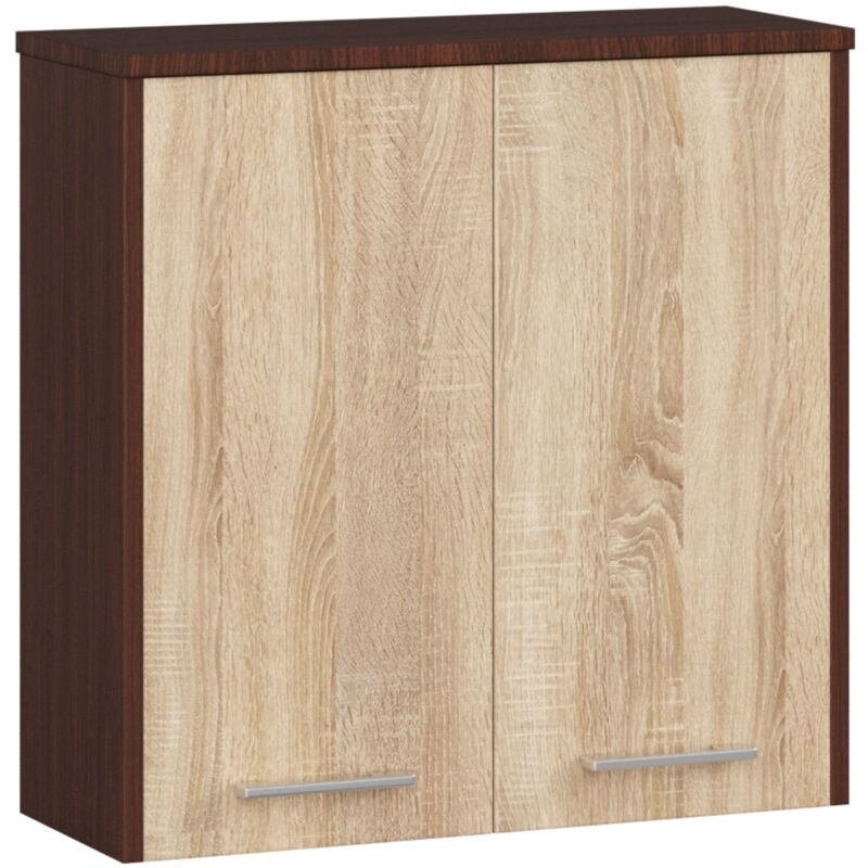 foto del prodotto abamihome mobile bagno sospeso akord fin weng 60 cm 2 ante inserto frontale sonoma quercia 60x22,5x60 cm