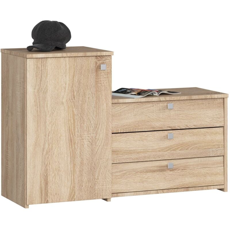 foto del prodotto abamihome scarpiera akord s16 sonoma quercia 98,4 cm 4 ante 98,4x33x68 cm