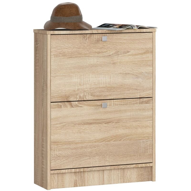 foto del prodotto abamihome scarpiera akord sonoma quercia 60 cm 2 ante 60x20x80 cm