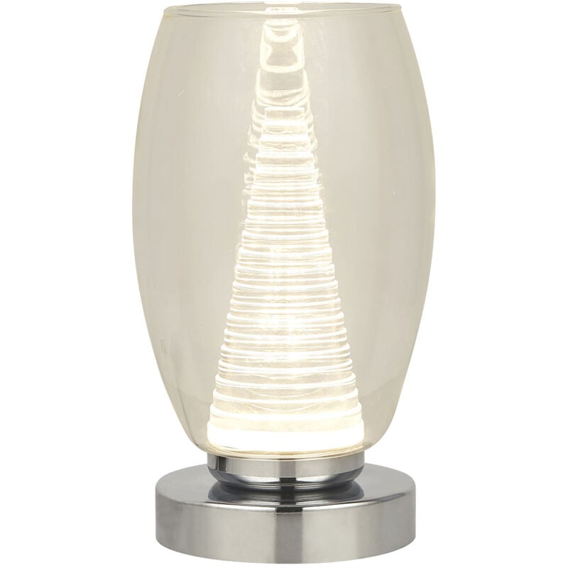 foto del prodotto abatjour contemporaneo ciclon metallo cromo vetro trasparente led 6w 3000k